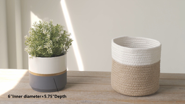 Amazon.com: Dahey Small Cotton Rope Plant Basket Woven Plant