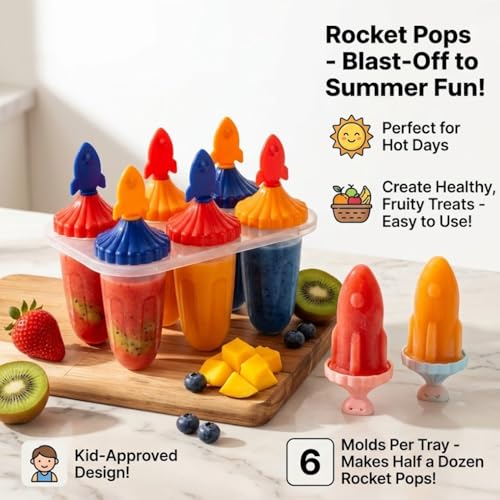 Image of BPA Free Ice Lolly and Kulfi Maker Set of 8 Reusable Popsicle Moulds Food Grade Plastic Ice Cream Popsicle Maker for Home Kitchen Multicolor (Rainbow)