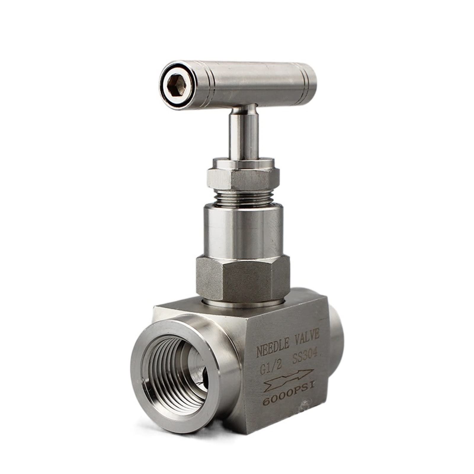 Resiste altas presiones y temperaturas extremas Válvula de aguja de alta presión de acero inoxidable SS304/316 Agua Gas BSP/NPT(Bsp,1/8 Inch)