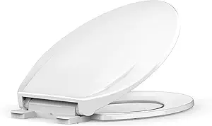 Toilet Seat Elongated,Toilet Seat with Quick-Release And Quick-Attach, Plastic Toilet Seat with Soft Close,Easy Install and Clean - White
