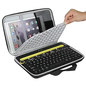 Hermitshell Hard Travel Storage Carrying Case Bag for Logitech K480 Bluetooth Multi-Device Keyboard iPad/Tablet/Samsung Galaxy Tab/Fire HD/Apple iPad Mini Air Pro/Microsoft Surface/Nexus/Nvidia/Neutab