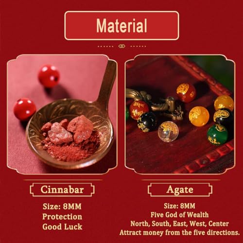 Red Chinese Feng Shui Wealth Bracelets Good Luck for Woman Protection,Cinnabar Dragon Pi Xiu Charms for Prosperity Wealth,Amuletos De Buena Suerte,Stretch Beaded Bracelets Attract Money New Year Gifts4