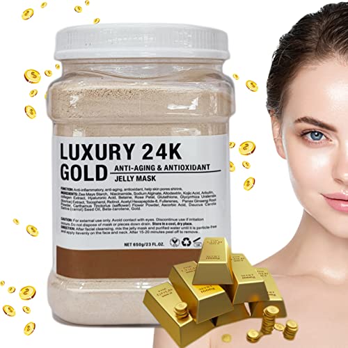 Fokiabin Jelly Mask For Face Care, 24k Gold Peel Off Face Masks Skincare,Peel-Off Facial Care Rubbr Mask,Facial Mask Powder Skin Care Skin Care Moisturizing Gel Mask Spa Mask