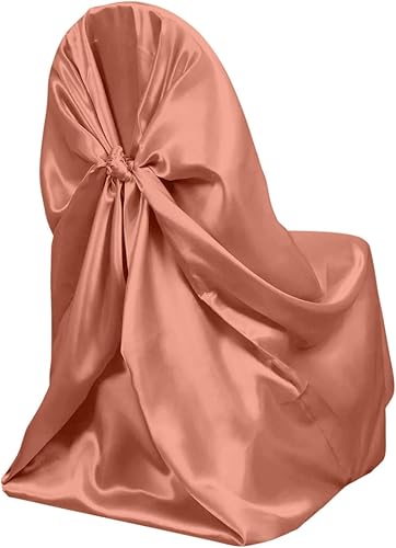 Efavormart - 10 fundas universales de satén sedoso de terracota, se adapta a todo tipo de sillas, para eventos y cenas, para bodas y fiestas