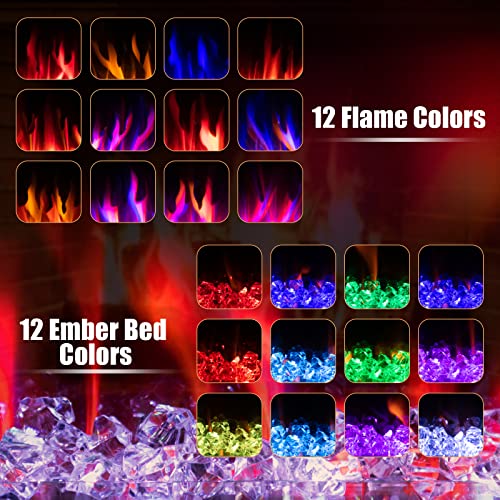Goflame 72 Inch Electric Fireplace, Recessed & Wall-Mounted Fireplace Heater With Touch Panel, App Control, Remote Control, 12H Timer, Adjustable Flame Color And Brightness, Overheat Protection #TOP1