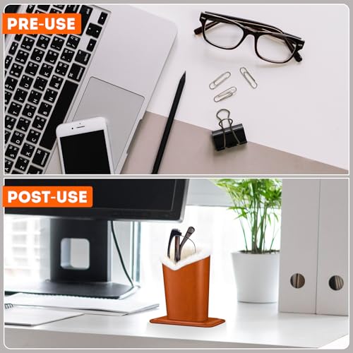 Image of Pack of 2 Plush Lined Eyeglasses Holder Stand Protective Glasses Case For Desks Or Nightstands