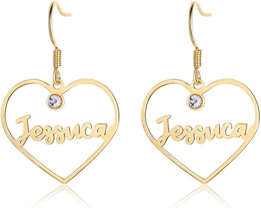 Gifts for Her Personalized Name Hoop Earrings Custom Unique Name Eardrops for Women Birthday Jewelry