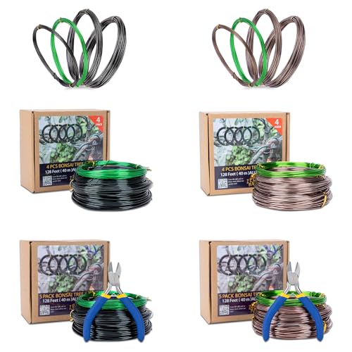 Set de 4 alambres para bonsái, 128 pies totales miniatura 6