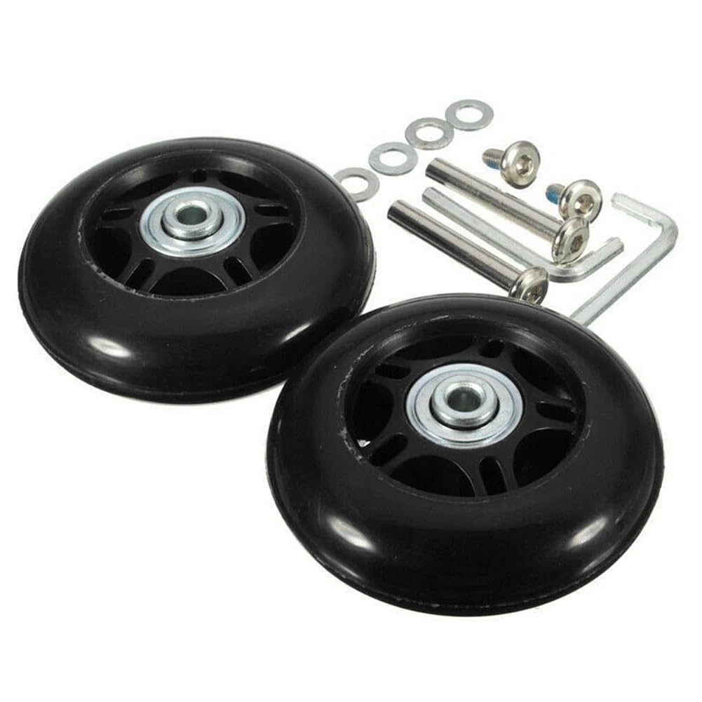 2pc 40-78mm Suitcase Wheels Luggage Suitcase Replacement Wheels Axles Repair Kits Repair Tool Silent Swivel Casters with Screw(75x24mm)