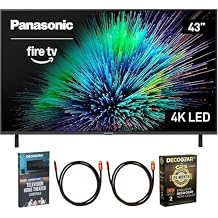 حزمة تلفزيون باناسونيك TV-43W70BP W70 Series 43 بوصة LED 4K Ultra HD Smart Fire TV مع كابل 2X 6FT 4K HDMI وأساسيات المسرح وحزمة حماية حصرية لمدة 26 شهرًا CPS BEACH-CPS-26M500ATV