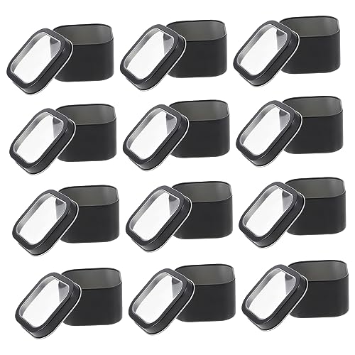 LIFKOME 15Pcs Square Metal Tins with Window Lids Candle Containers for Storing Ointments Creams and Balms Durable Tinplate for Candle Making and Craft