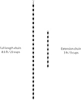 Vista 3 de Rain Chains Direct Extensión de cadena de lluvia de eslabones cuadrados, 3 pies de largo, aluminio, recubierto con polvo negro, reemplazo funcional