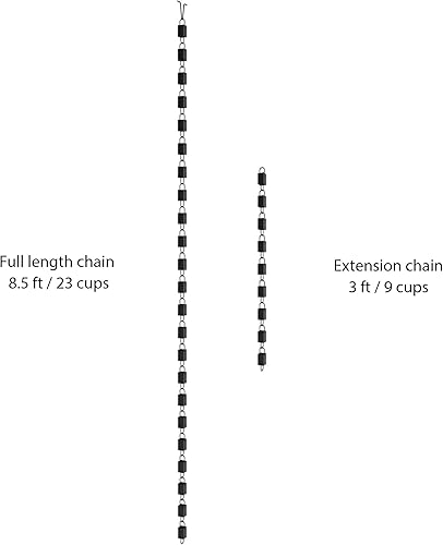 Miniatura 3 de Rain Chains Direct Extensión de cadena de lluvia de eslabones cuadrados, 3 pies de largo, aluminio, recubrimiento de polvo negro, reemplazo