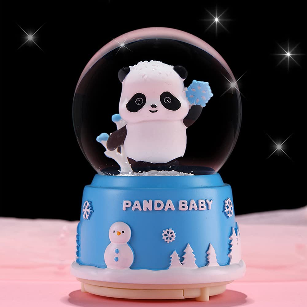 Amazon.co.jp: ベビーパンダ スノードーム 80mm ブルー樹脂/ガラス