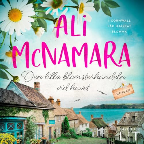 Diseño de la portada del título Den lilla blomsterhandeln vid havet