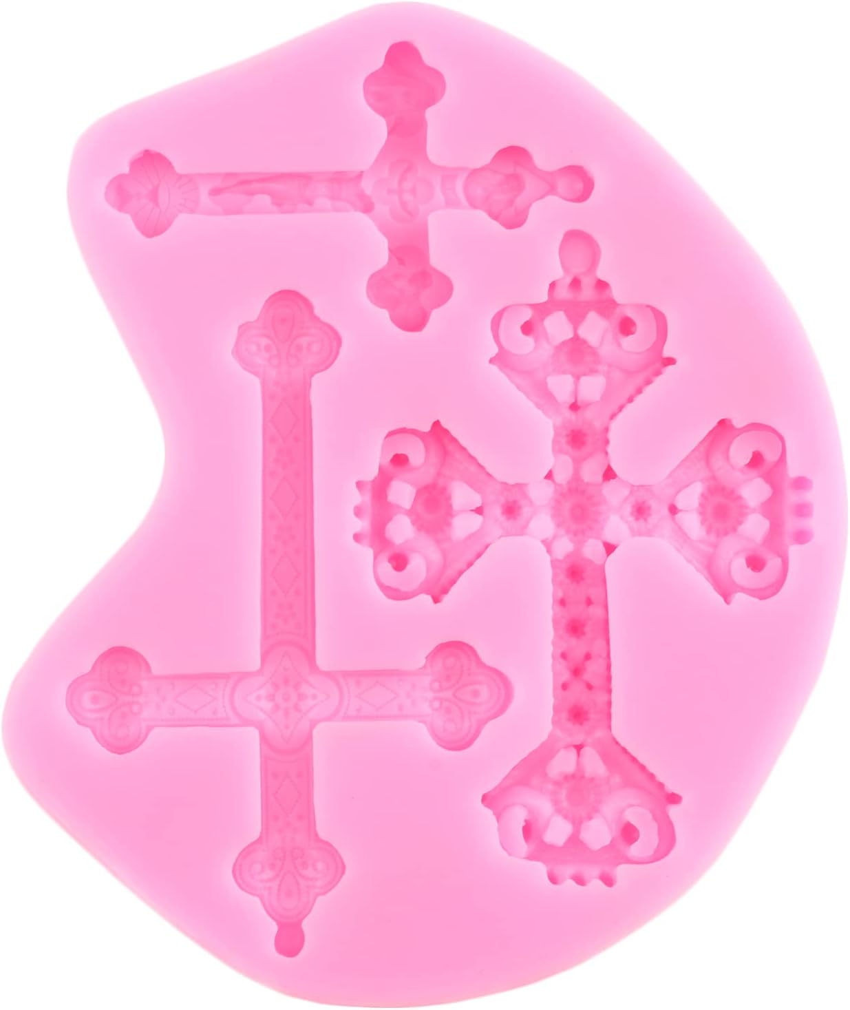 Angels Wings Fondant Molds Cross Silicone Molds For Baptism Cake Decorating Cupcake Topper Chocolate Gum Paste Candy Polymer Clay Set Of 5