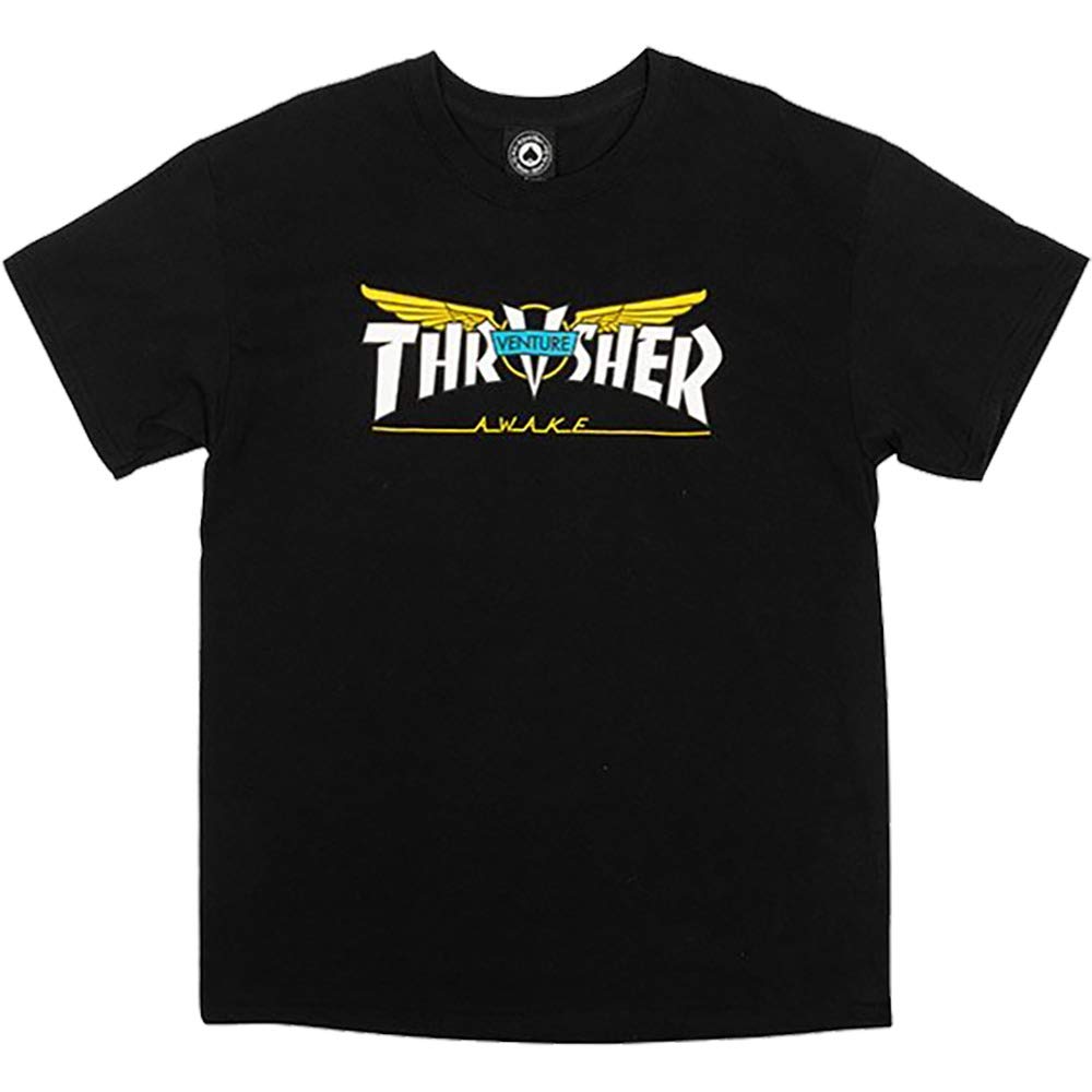 Magazine Venture Collab Black/White/Yellow Men's Short Sleeve T-Shirt - Small