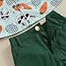 Infant Baby Boy Easter Day Outfit Carrot Rabbit Print Bowtie Short Sleeve Shirt Top and Shorts Easter Gentleman Set (Green, 6-12 Months)