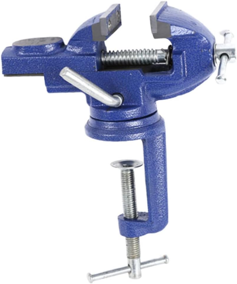 Mini Rotary Table Vise Iron Casting Bench Vise Clamp Swivel Base for Woodworking