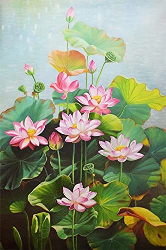 Peinture diamant 5D DIY adulte kit broderie point de croix strass fleur lotus 50x100