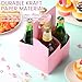 Jetec 50 Pcs 4 Cup Drink Carrier with Handle, Kraft Paperboard Beer Carrier, Disposable Drink Holder for Hot or Cold Drinks, 12-16 oz Bottle Holder for Food Delivery Beverages (Pink)