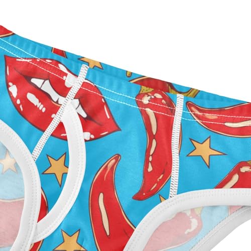 Wusikd Lips Chili Peppers Boys' Underwear Cotton Stars Boys Briefs Soft Toddler Underwear 2T4