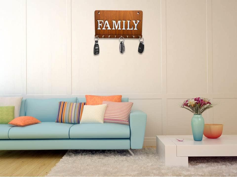 Miniatura 8 de Soporte familiar para llaves de pared de madera para decoración del hogar, soporte para llaveros, regalo para el mejor diseñador familiar del mundo,