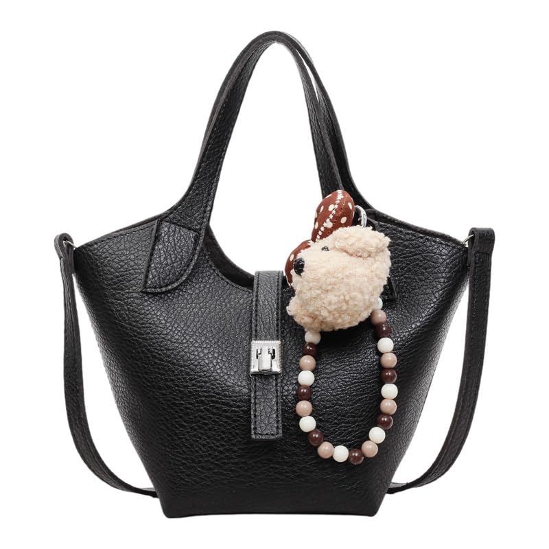 Ladies Purse Handbag Mini Polyester Textured Bucket Bag-image-7