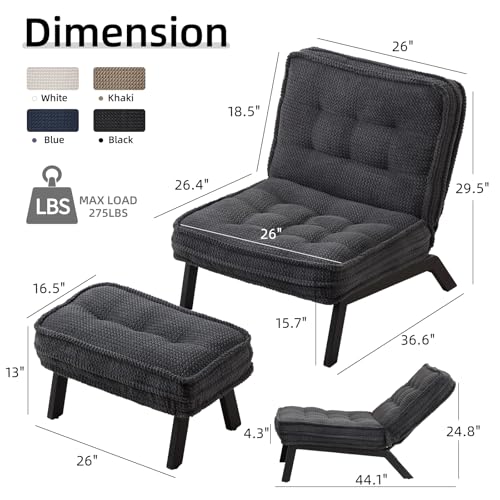 Sillón Plegable Gris Oscuro miniatura 2