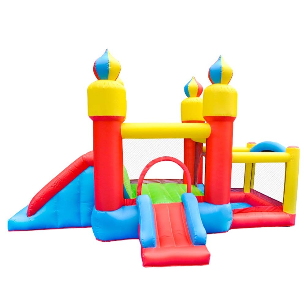 Castillo Hinchable, Parque acuático Inflable con Castillo Hinchable, trampolín y tobogán de PVC de 435 x 270 x 225 cm