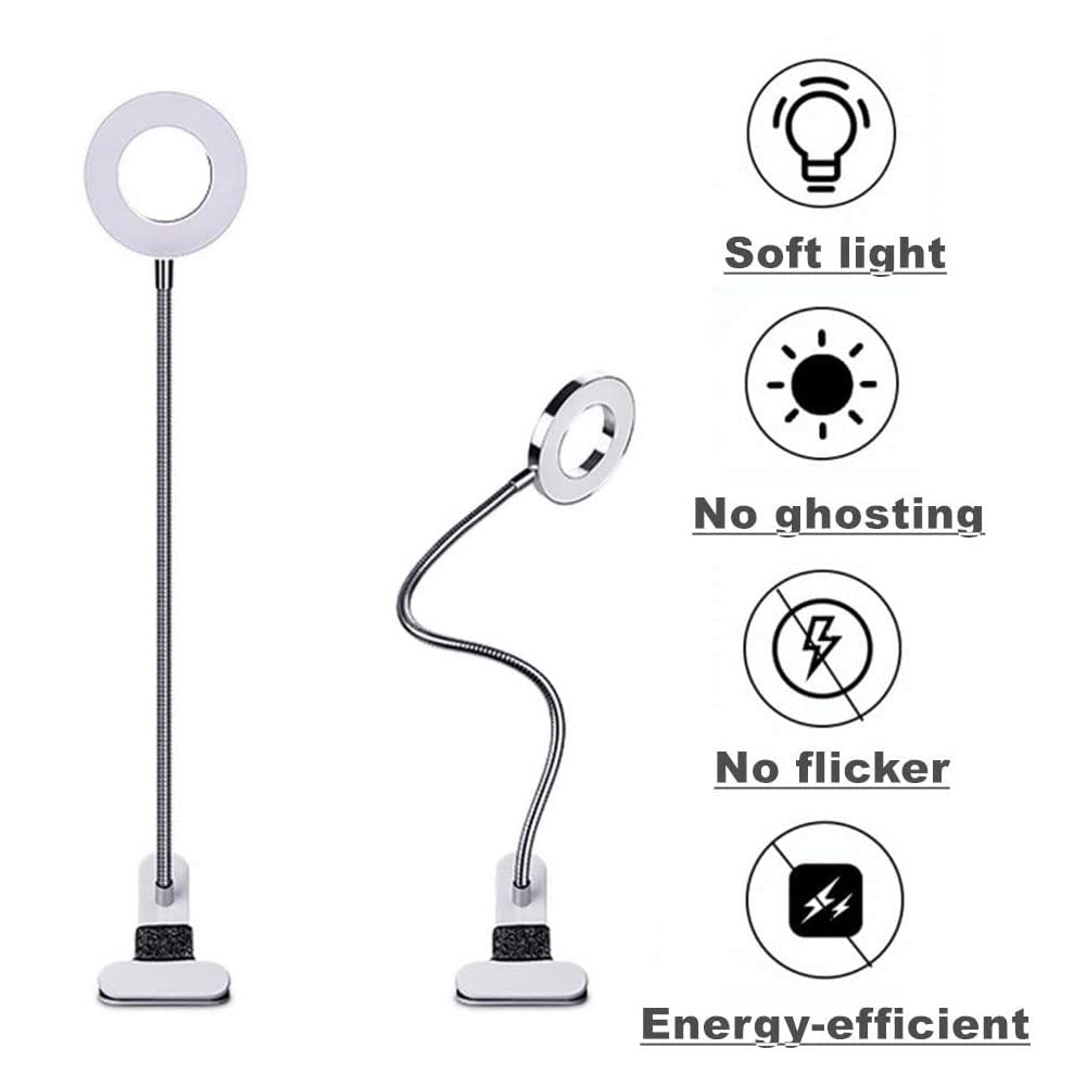 Lampada LED per tatuaggio a luce fredda e calda, lampada da tavolo per bellezza con morsetto, lampada per tatuaggio lampada da tavolo per trucco USB