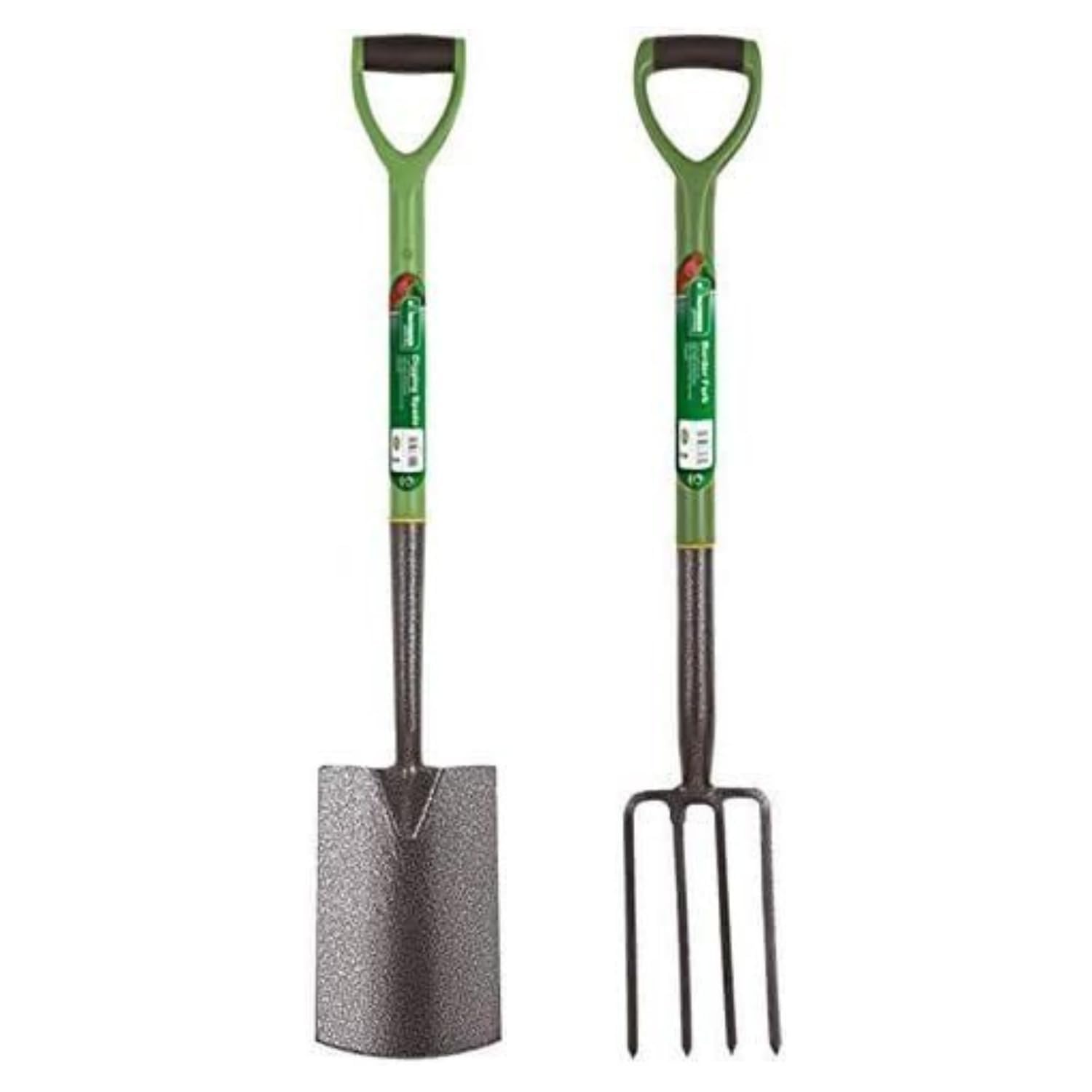 Garden Mile Border Fork & Border Spade Set Of 2 Garden Fork And Spade Set Border Fork And Border Spade For Gardening Tools Heavy Duty Carbon Steel Long Handled Garden Tools Set Ideal For Removing Soil Weeding Planting