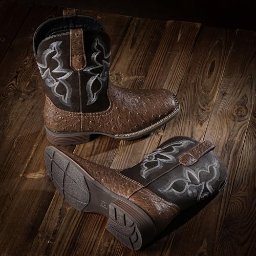 Image of Cowboy Boots For Men - Western Boot Men's Cowboy Boots With Square Toe | Cowboy Western Boot | Pull-on Boots| Old West Style Embroidered