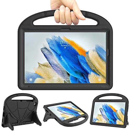 Kids Case for Samsung Galaxy Tab A8 10.5'' 2022, Mansiruyi Lightweight Shockproof Kids Friendly Case with Handle Stand for Galaxy Tablet A8 10.5 Inch (SM-X200/X205/X207) (Black)