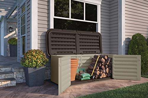 image for Suncast Multipurpose All-Weather Resin Storage Shed-Hinged Lid and Rei