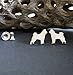 Akita Dog Stud Earrings Polished Sterling Silver Handmade in USA