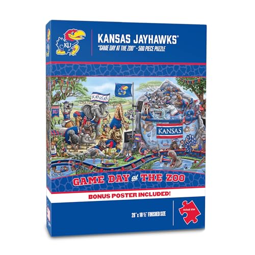Image of YouTheFan NCAA Kansas Jayhawks inchGame Day At The Zoo inch 500 Puzzle