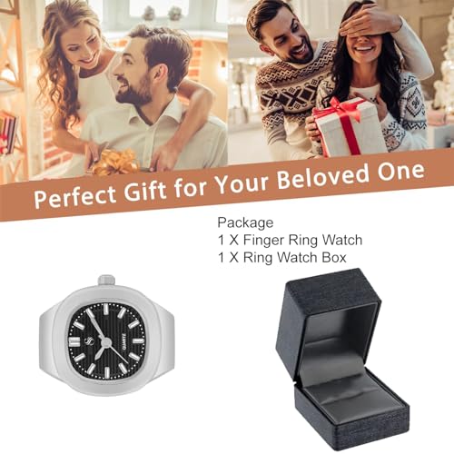 Image of Shocknshop Analog Fashion Stainless Steel Square Silver Ladies Ring Watch for Women -W165