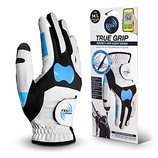 ME AND MY GOLF True Grip Training Golf Glove - Perfect Grip Every Swing - Size M/L Right Hand, White