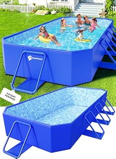 StarOcean 2026 Large Foldable Pool,Non-Inflatable Swimming Pool for Kid,Adult Collapsible Pool Hard Plastic,Overthickened Extra Large Foldable Pool,Portable Folding Kid Pool for Backyard,118"x73"x20"