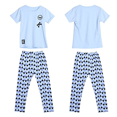 Diamondo Infantil Meninas Letra Impressão Camisetas Calças Leggings Roupas Roupa (Idade (Ano): 3-4Y)
