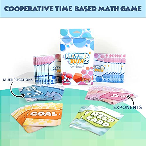 Genius Games Math Rush 2: Multiplication & Exponents - A Cooperative Time-Based Educational Math Flash Card Game For Kids, Students, And Families | Stem Game To Master Mental Math Skills #TOP6