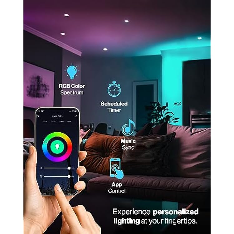 Sunco BR30 Alexa Smart Flood Light Bulb, Color Changing LED Recessed WiFi Bulb 8W, RGB CW, Dimmable, 650 LM, Compatible with Alexa & Google Assistant, E26 Base, No Hub Required, 10 Pack