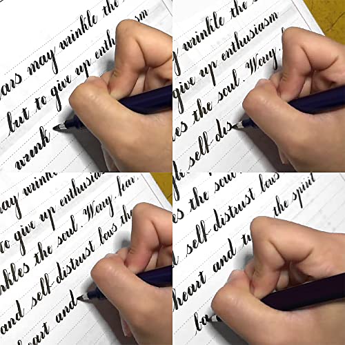 Mifuner 3Pcs Hand Lettering Pens Art Brush Pen Calligraphy Pen For Beginners Soft And Hard Tip(Thick,Medium,Small) Refillable Brush Marker Pen Suitable For Writing,Art Drawing #TOP7