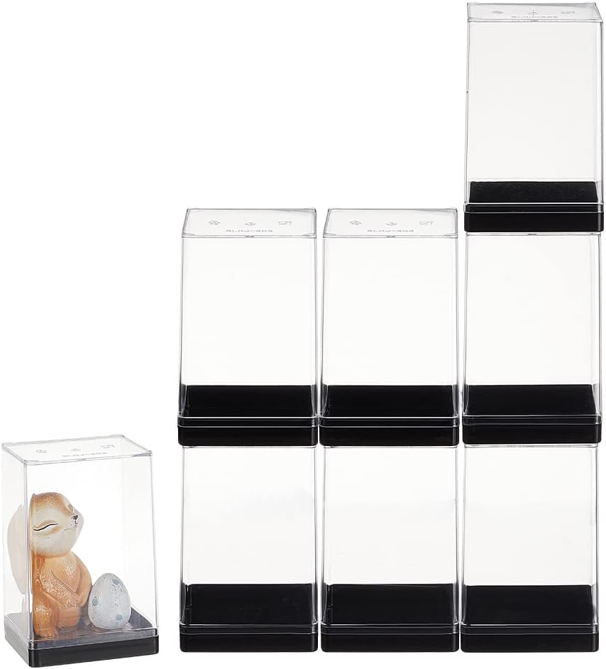 OLYCRAFT 8Pcs Minifigures Display Case Action Figure Storage with Black