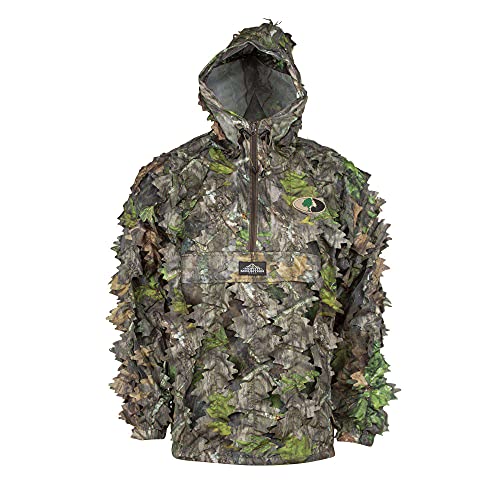 Image of North Mountain Gear Leafy Camo Hunting Jacket - Lightweight 1 /2 Zip Hoodie with Hood & Pouch