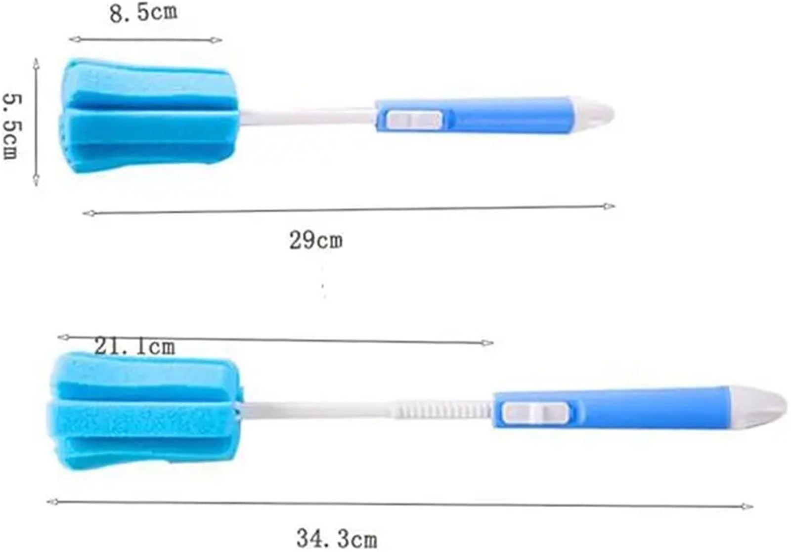 Scovolino per Bottiglie Spazzola in spugna for pulizia bottiglie da 3 pezzi con manico lungo regolabile for caffettiere, tazze