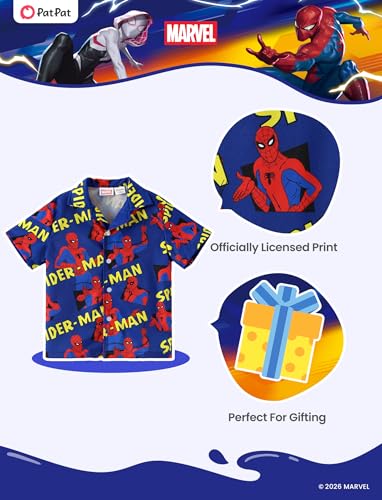 Image of Disney Marvel Spiderman Cars Stitch Star Wars Mickey Boys Hawaii Shirt Button Up Dress Shirts Short Tropical Shirt Kids 2-13Y