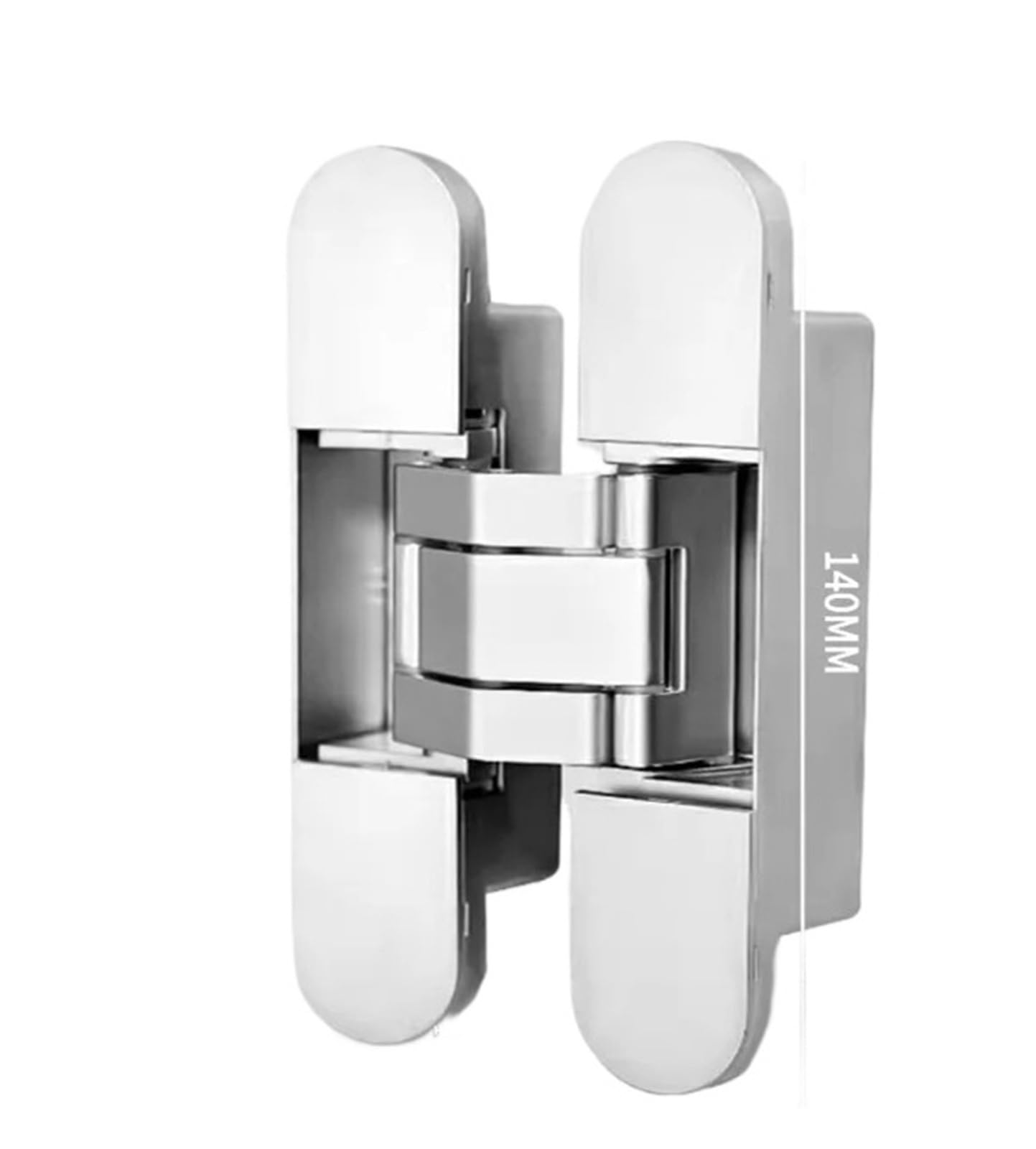 Serrure silencieuse de porte cachée encastrable et charnière réglable silver