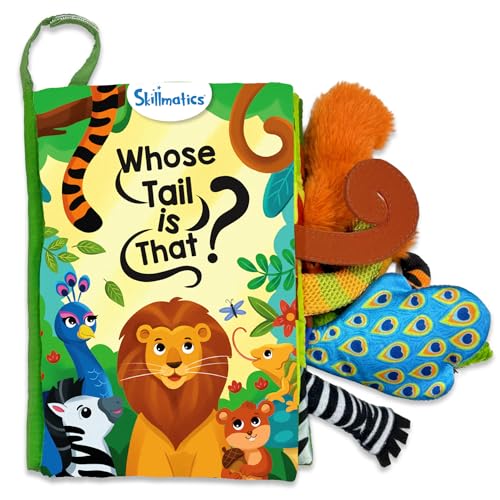 Image of Skillmatics Sensory Cloth Book - 10 Animal Tails, Interactive Baby Book with Crinkle Pages for Tactile Exploration, Early Learning & Sensory Play, Educational Toy & Gift for Babies 6-24 Months